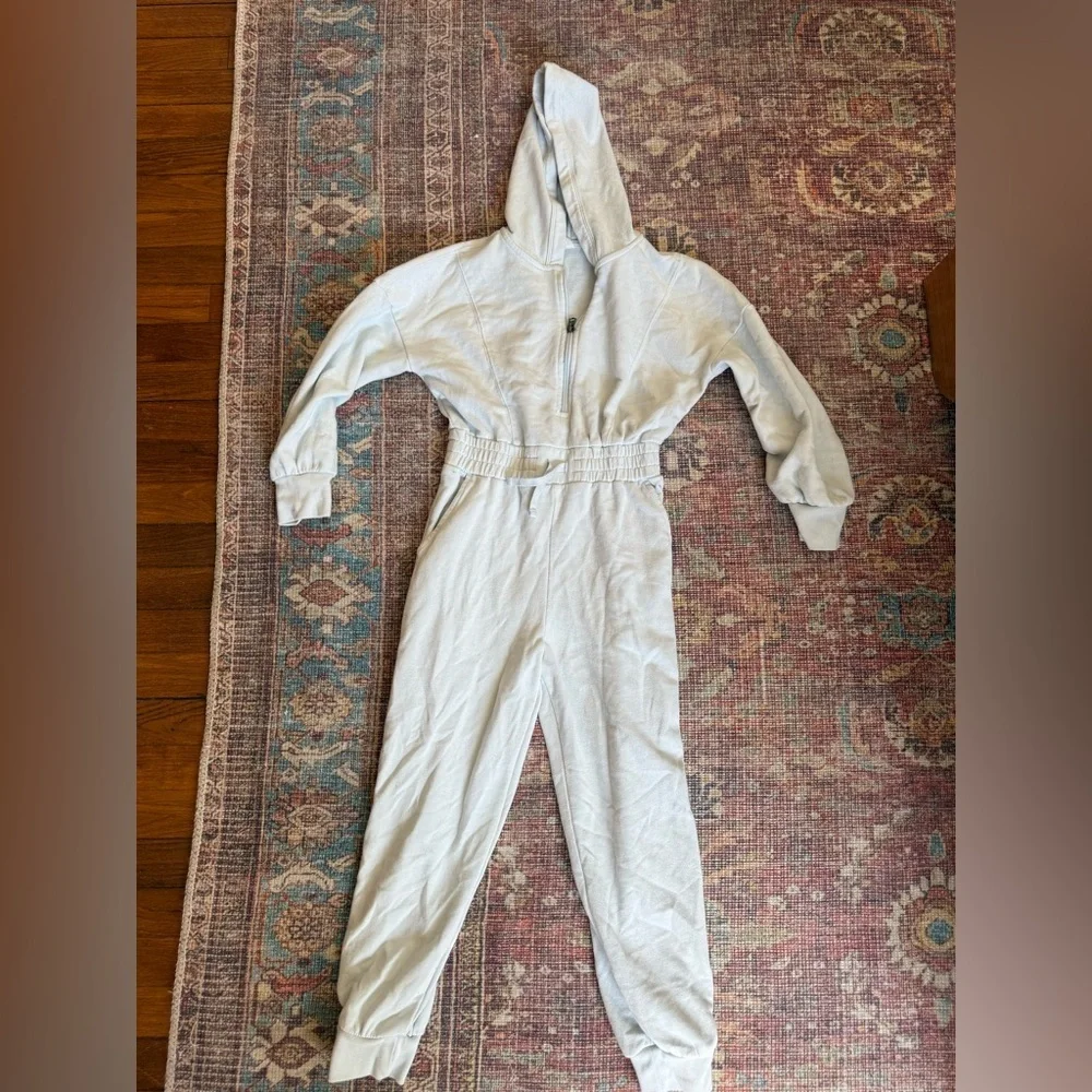 Abercrombie Kids 9/10 hooded Light Blue Jumpsuit sweatsuit